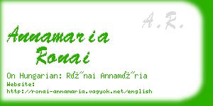 annamaria ronai business card